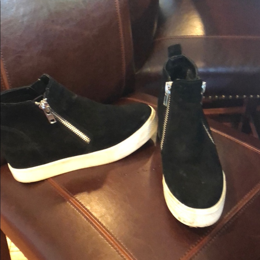 Steve Madden wedge sneakers black sz 8